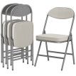 Falay lot de 4 chaises pliantes velours rembourrées crème