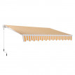Store Banne Manuel Toile Rétractable 3 x 2.5 m Orange Blanc