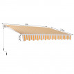 Store Banne Manuel Toile Rétractable 3 x 2.5 m Orange Blanc