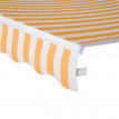 Store Banne Manuel Toile Rétractable 3 x 2.5 m Orange Blanc