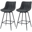Lot de 2 tabourets de bar Valot pivotants avec dossier noir