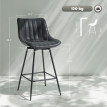 Lot de 2 tabourets de bar Valot pivotants avec dossier noir