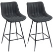 Lot de 2 tabourets de bar Valot pivotants avec dossier noir