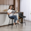 Lot de 2 tabourets de bar Valot pivotants avec dossier noir