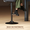 Tabouret de bar Rosveiel réglable pivotant tissu effet lin noir
