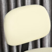 Nalum Tabouret de Bar Pivotant Réglable à Roulettes Cuir PU Beige