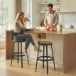 Lot de 2 tabourets de bar Camia style rustique bois métal marron
