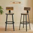 Lot de 2 tabourets de bar Camia style rustique bois métal marron