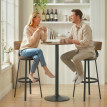 Lot de 2 tabourets de bar Camia style rustique bois métal marron