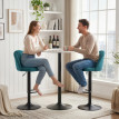 Tabourets de bar Perilenne pivotants réglables avec repose-pieds bleu