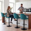 Tabourets de bar Perilenne pivotants réglables avec repose-pieds bleu