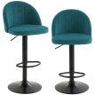 Tabourets de bar Perilenne pivotants réglables avec repose-pieds bleu