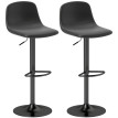 Tabourets de bar Valora pivotants similicuir noir