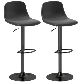 Tabourets de bar Valora pivotants similicuir noir