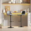 Tabourets de bar Valora pivotants similicuir noir