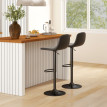 Tabourets de bar Valora pivotants similicuir noir