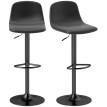 Tabourets de bar Valora pivotants similicuir noir