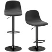 Tabourets de bar Valora pivotants similicuir noir