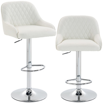 Tabouret de Bar Talilven Pivotant Réglable Cuisine Blanc