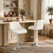 Tabouret de Bar Talilven Pivotant Réglable Cuisine Blanc