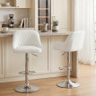 Tabouret de Bar Talilven Pivotant Réglable Cuisine Blanc