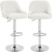 Tabouret de Bar Talilven Pivotant Réglable Cuisine Blanc
