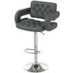 Tabouret de bar Palio réglable pivotant similicuir gris