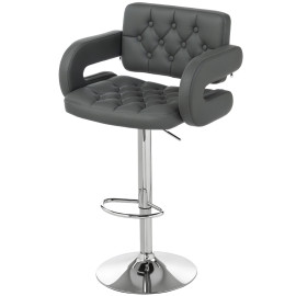Tabouret de bar Palio réglable pivotant similicuir gris
