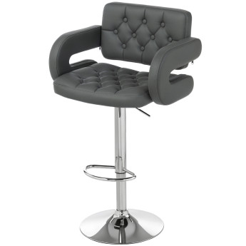 Tabouret de bar Palio réglable pivotant similicuir gris