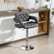 Tabouret de bar Palio réglable pivotant similicuir gris