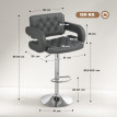 Tabouret de bar Palio réglable pivotant similicuir gris