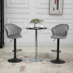 Tabouret de bar Delel pivotant réglable en hauteur velours gris