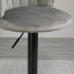 Tabouret de bar Delel pivotant réglable en hauteur velours gris