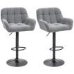 Talis Tabourets de bar rétro réglables velours gris noir