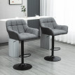 Lot de 2 tabourets de bar Salraia réglables rétro gris noir