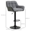 Lot de 2 tabourets de bar Salraia réglables rétro gris noir