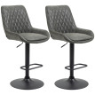 Tabouret de Bar Ralora design réglable repose-pieds gris foncé