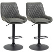 Tabouret de Bar Ralora design réglable repose-pieds gris foncé