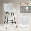 Jeu de 2 tabourets de bar Vilisvik pivotants cuir synthétique blanc