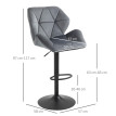 Lot de 2 tabourets de bar Larot velours réglables pivotants gris