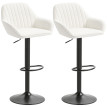 Tabouret de bar Emis pivotant réglable en velours crème