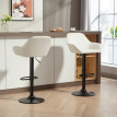 Tabouret de bar Emis pivotant réglable en velours crème