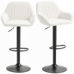 Tabouret de bar Emis pivotant réglable en velours crème