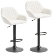 Tabouret de bar Emis pivotant réglable en velours crème