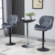 Falena tabourets de bar réglables pivotants velours gris