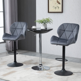 Falena tabourets de bar réglables pivotants velours gris