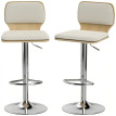 Tero Lot de 2 tabourets de bar réglables rotatifs 360° lin beige