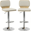 Tero Lot de 2 tabourets de bar réglables rotatifs 360° lin beige
