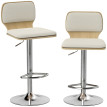 Tero Lot de 2 tabourets de bar réglables rotatifs 360° lin beige