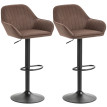 Tabourets de bar Vileo pivotants réglables velours marron